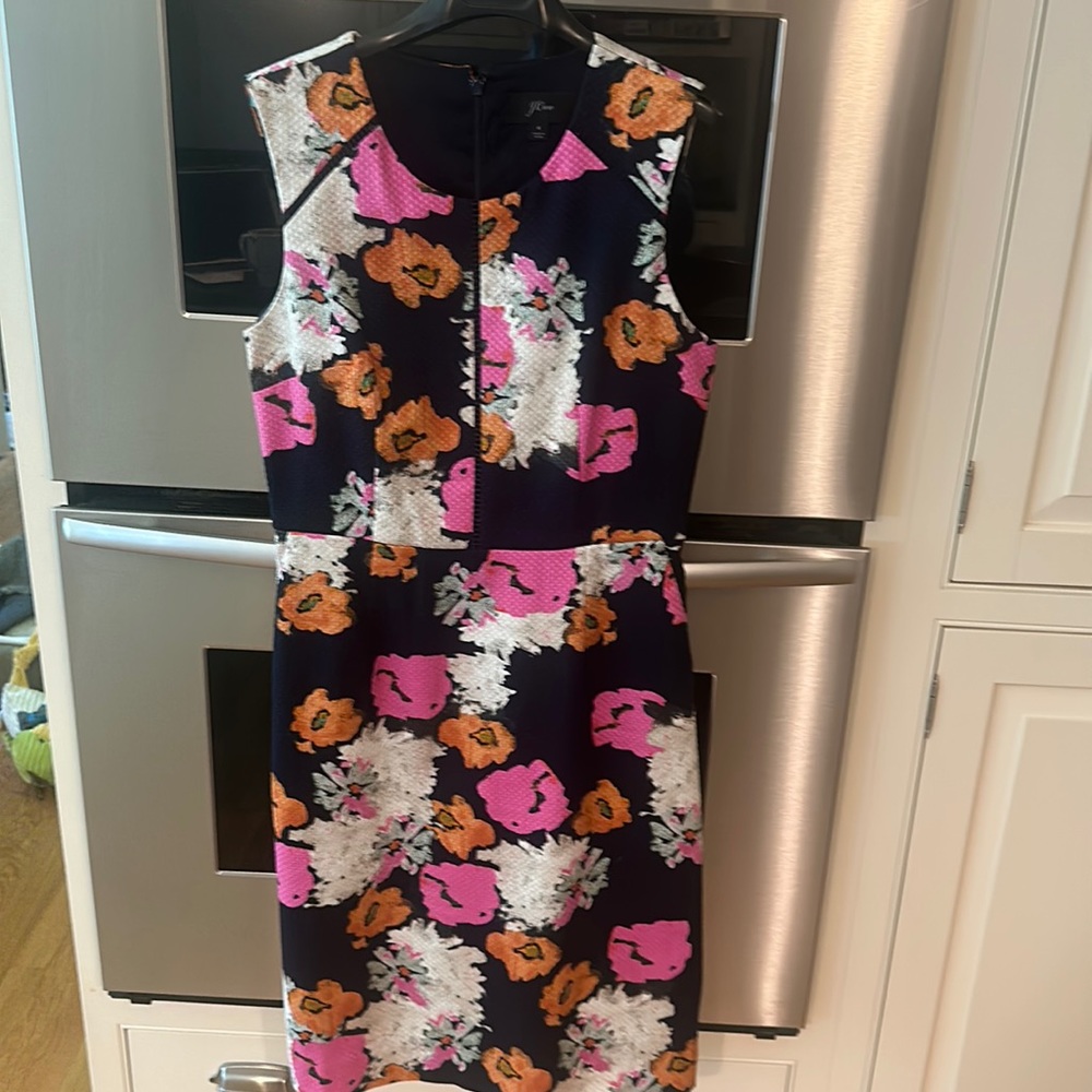 J Crew cotton dobby floral sheath dress